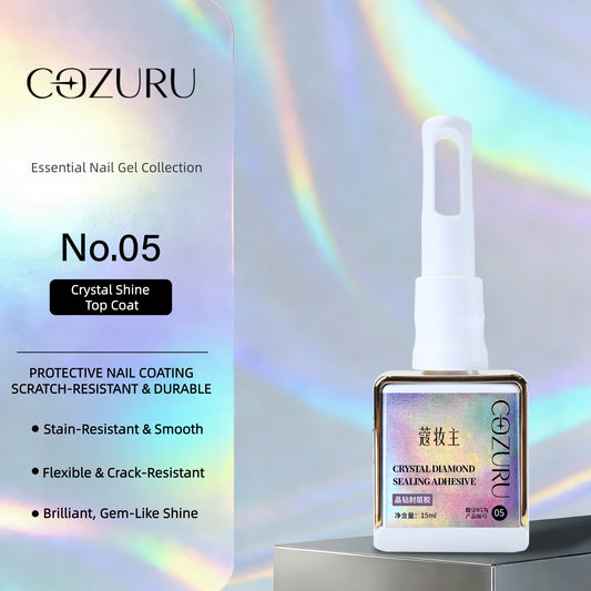 COZURU Crystal Shine Top Coat nail gel with high-gloss shine and 30-day non-yellowing performance