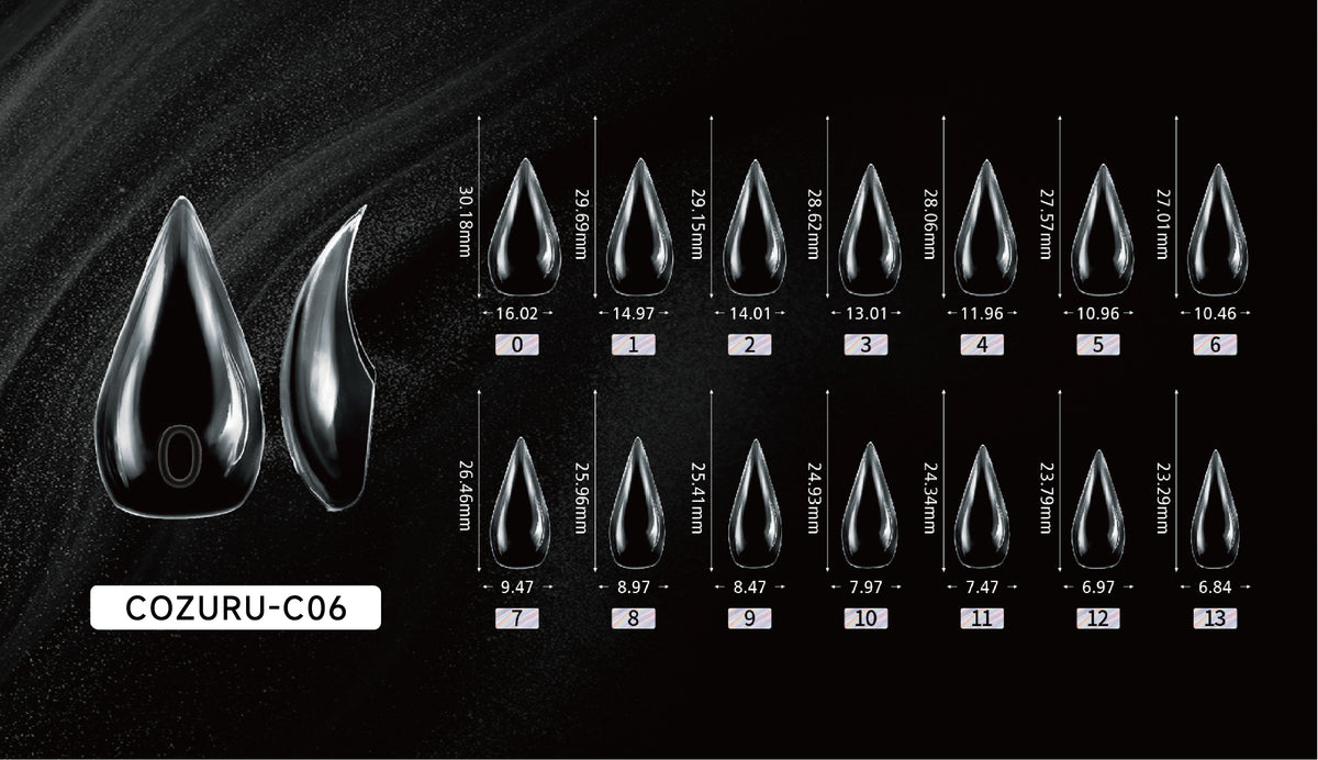 Cat claw dual forms sizing guide, 14 sizes, 140 pieces