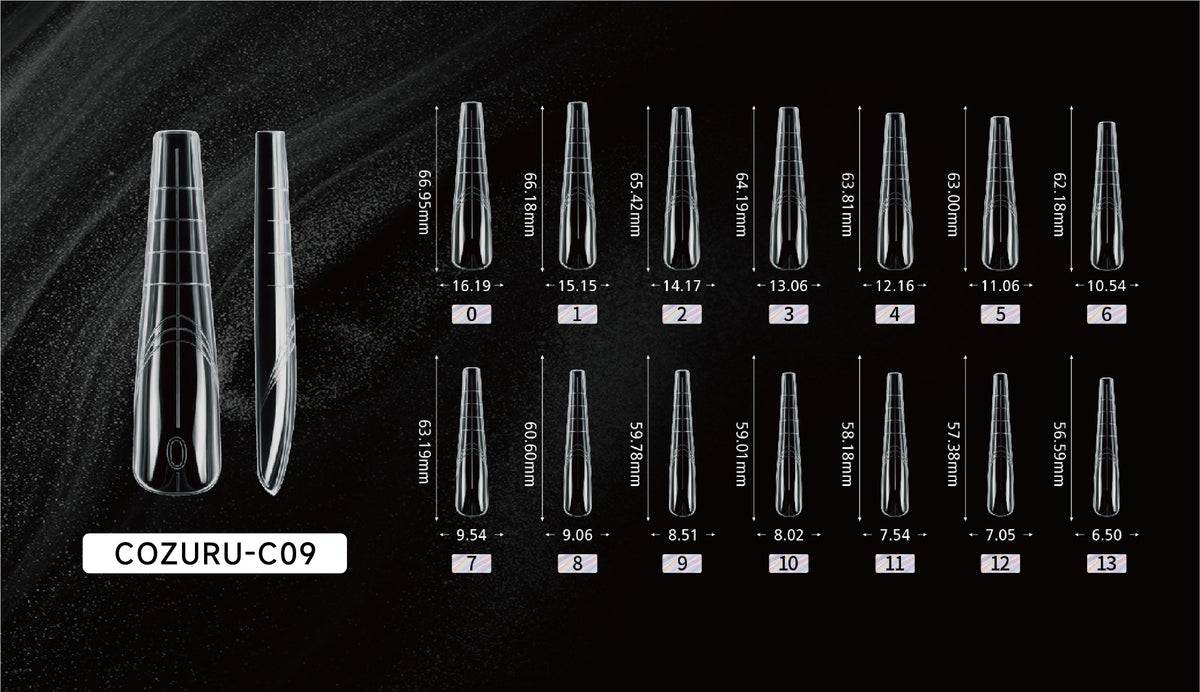 Square arch dual forms sizing guide, 14 sizes, 140 pieces