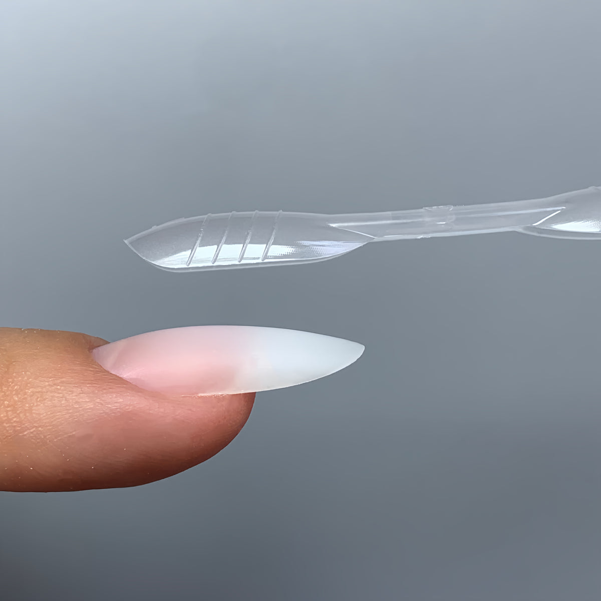 COZURU C17 oval dual form side view and released oval nail apex profile