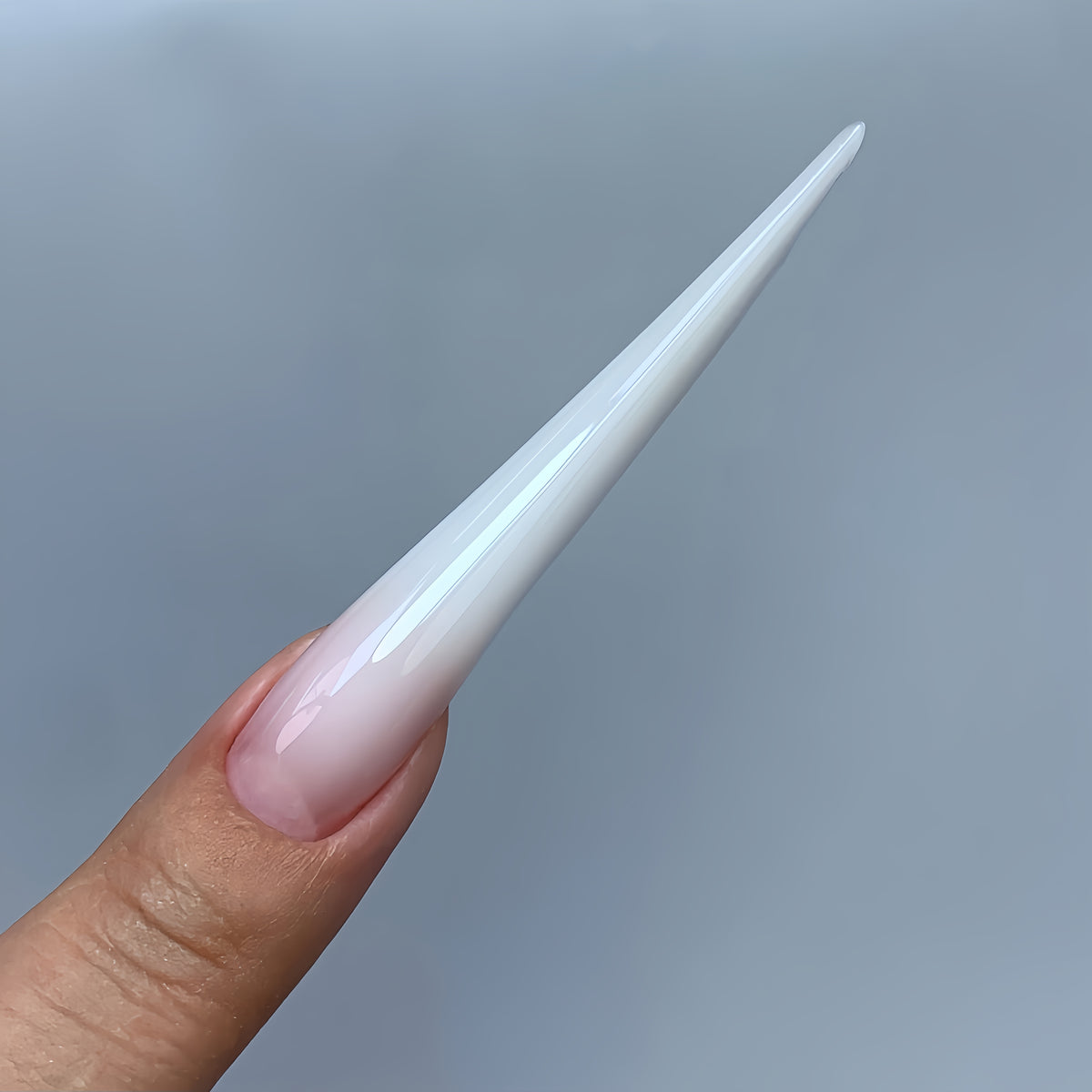 Side view of a finished Russian Ferrari nail made with COZURU C11 forms
